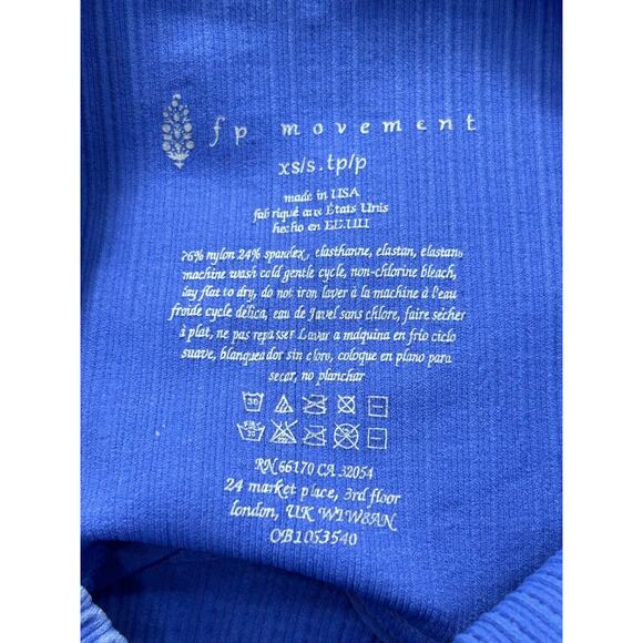 Free People Good Karma Yoga Leggings High Waisted Ribbed Stretch Blue Size XS/S - Picture 6 of 8